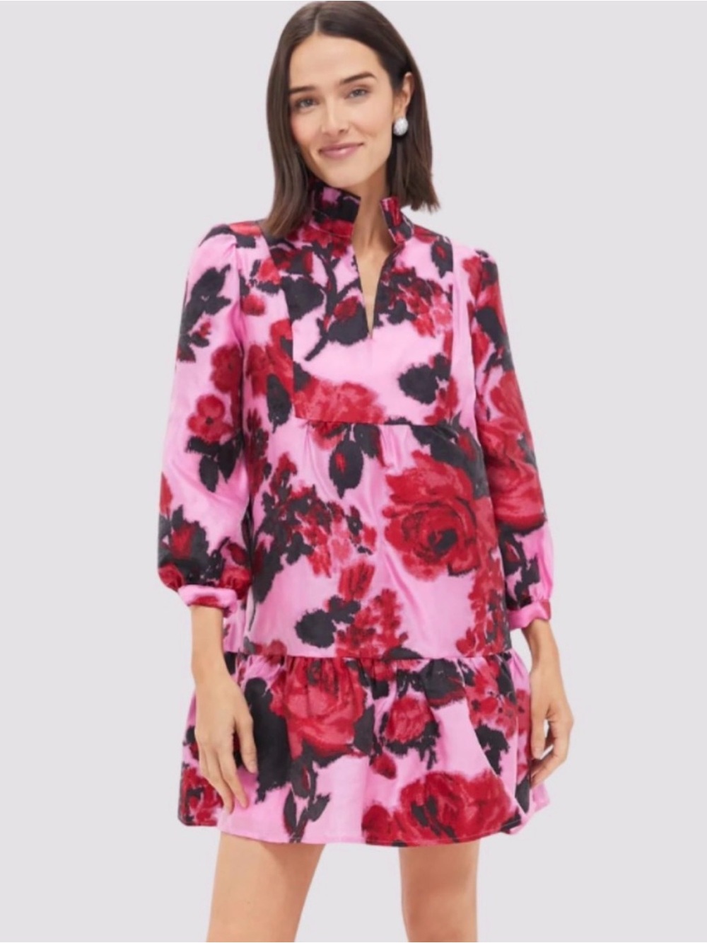 Tuckernuck Cerise Blossom Jacquard Palmerston dress
